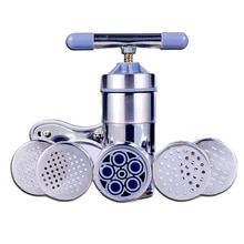 Manual Noodle Maker Press Pasta Machine Crank Cutter Fruits Juicer Cookware With 5 Pressing Moulds Making Spaghetti Kitchenware