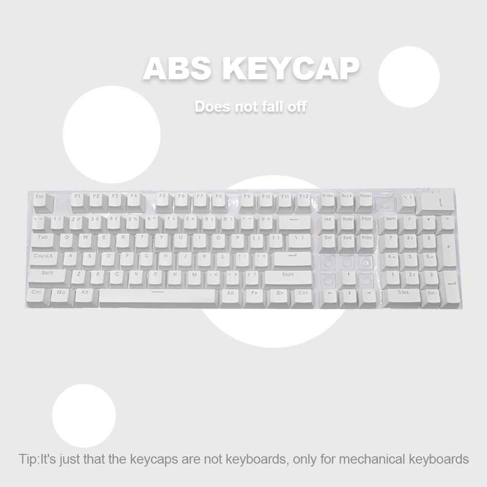Capuchons de touches de clavier vierge pour clavier mécanique Cherry MX, ABS, 104, double, barre d&#39;espace, interrupteurs: White