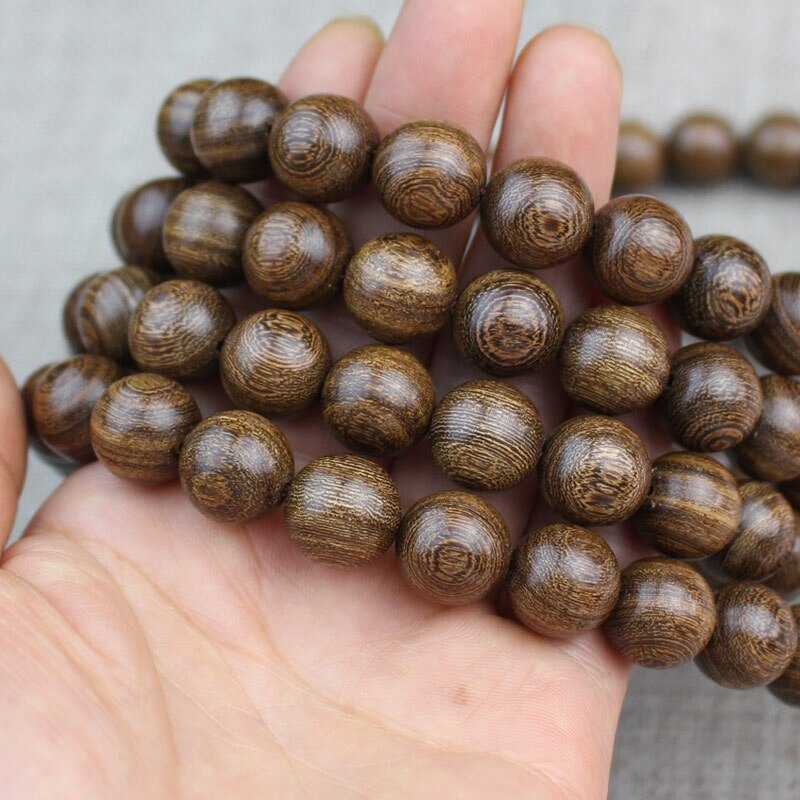 Natuurlijke Massief Hout Gouden Zijde Sandelhout 108 Rozenkrans 10Mm Gebed Kralen Houten Armband Ketting