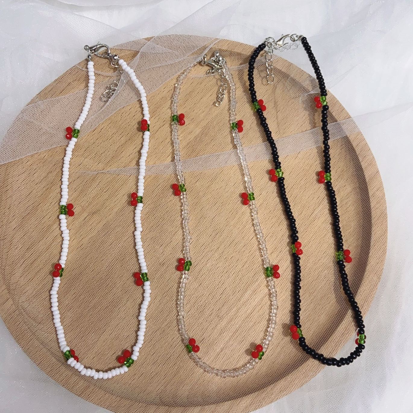 Donarsei Bohemen Kralen Red Cherry Ketting Voor Vrouwen Schattige Handgemaakte Vruchten Seed Bead Chokers Kettingen Boho Sieraden