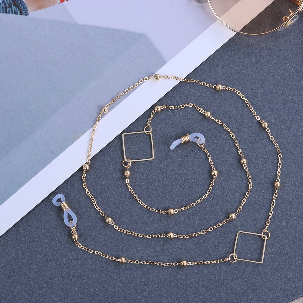 1PC Women Pearls Sunglasses Chains Gold Eyeglasses Chains Sunglasses Holder Necklace Eyewear Retainer Accessories: 5-BZ1359
