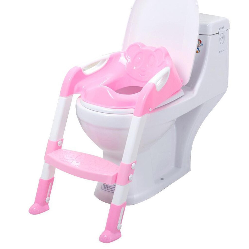 Baby Child Potty Toilet Kids Potty Toilet Trainer Seat Step Stool Ladder Adjustable Training Chair Training Folding Seat 2Colors: PK