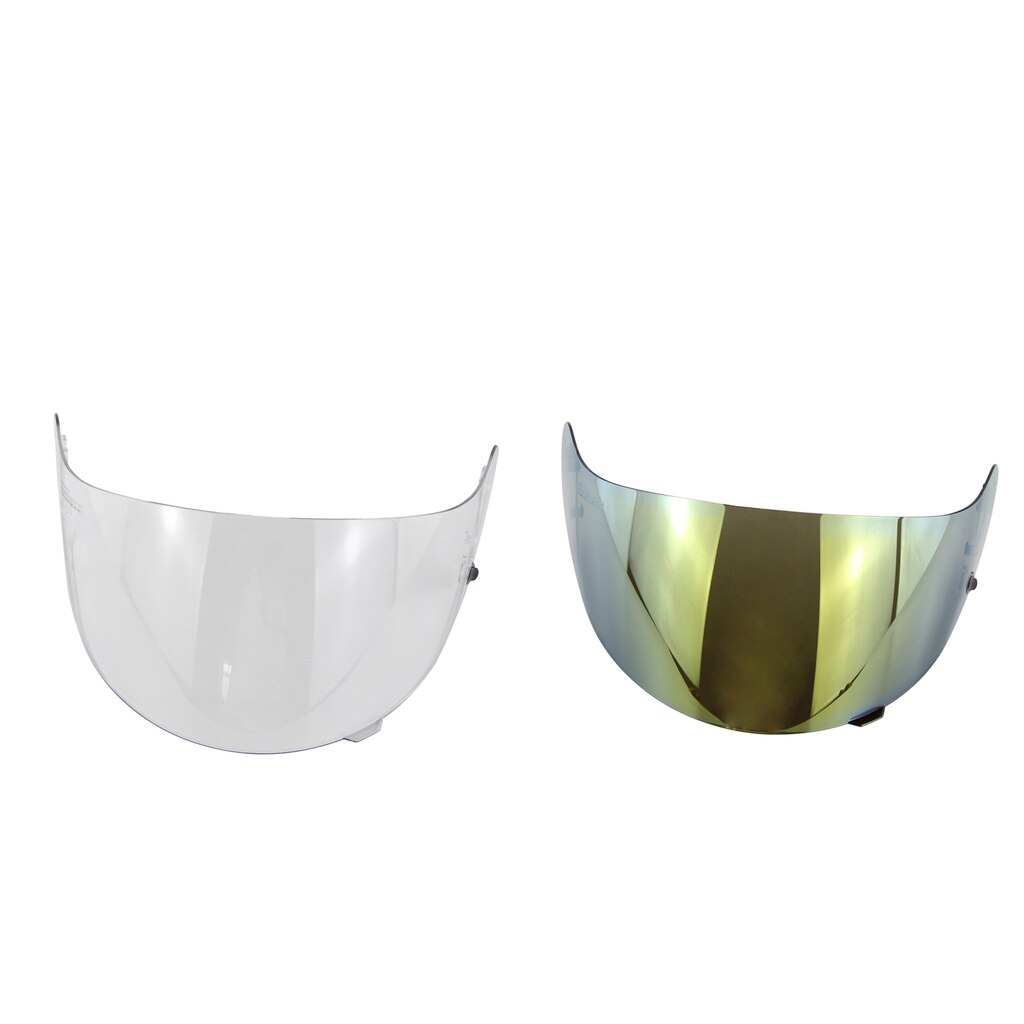 2pcs Motorcycle Helmet Visor Shield for HJC AC-12/CL-SP/CL-15/CL-16/FS-10/IS-16/CS-R1/CS-R2 Models (Clear+Gold)