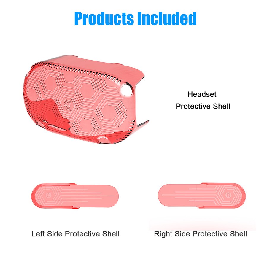 Couvercle de lentille de Protection pour casque VR, coque de Protection latérale gauche et droite pour Oculus Quest 2, accessoires de casque: Red