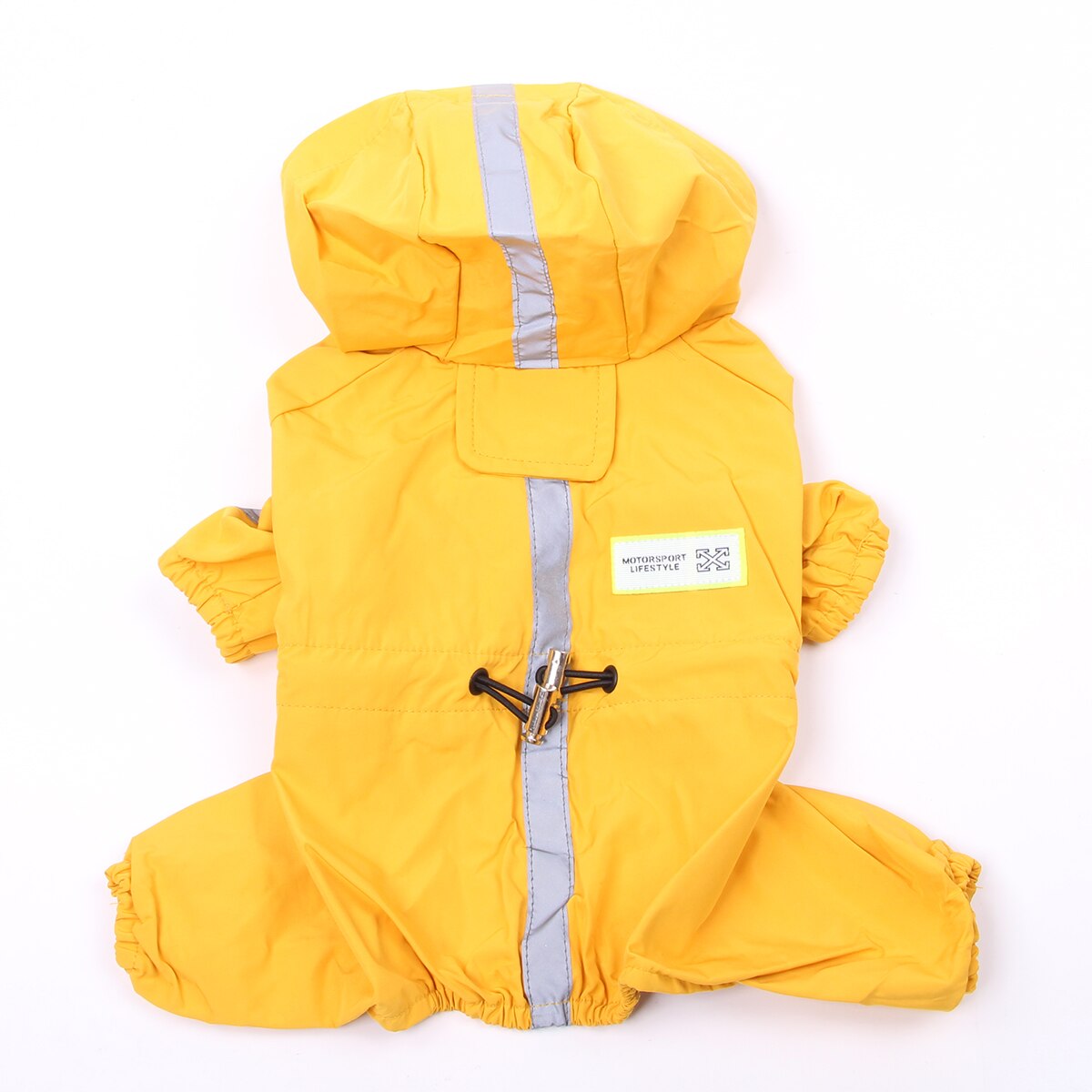 Dogs And Cats Reflective Raincoat Jumpsuit Pet Puppy Coat Jacket Windbreaker Apparel 4 Sizes 3 Colours: Yellow / L