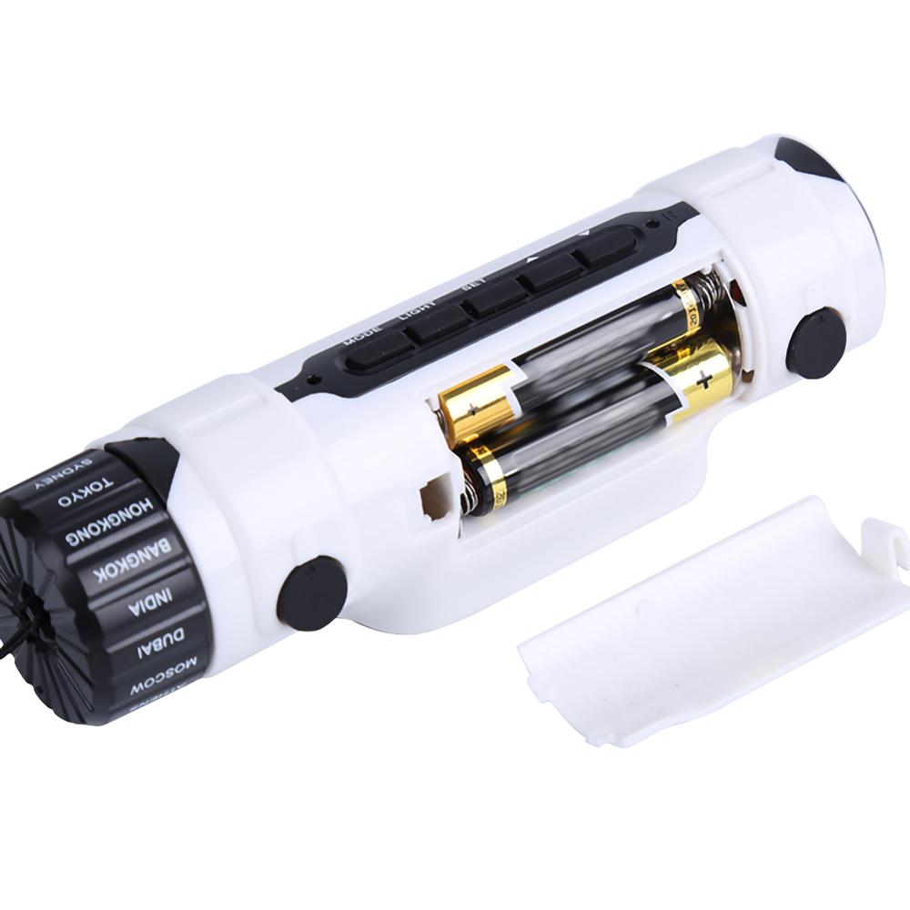 LED Digital Alarm Clock With Blue Backlight LCD Display Calendar Thermometer Display Flashlight Date Travel Alarm