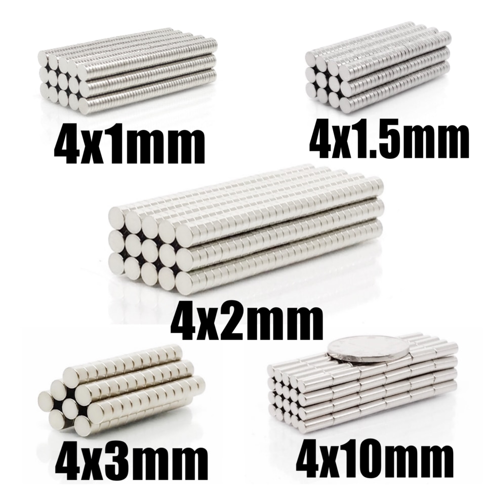 100~500Pcs Mini Small N35 Round Magnet 4x1 4x1.5 4x2 4x3 4x10 Neodymium Magnet Permanent NdFeB Super Strong Powerful Magnets 4*2