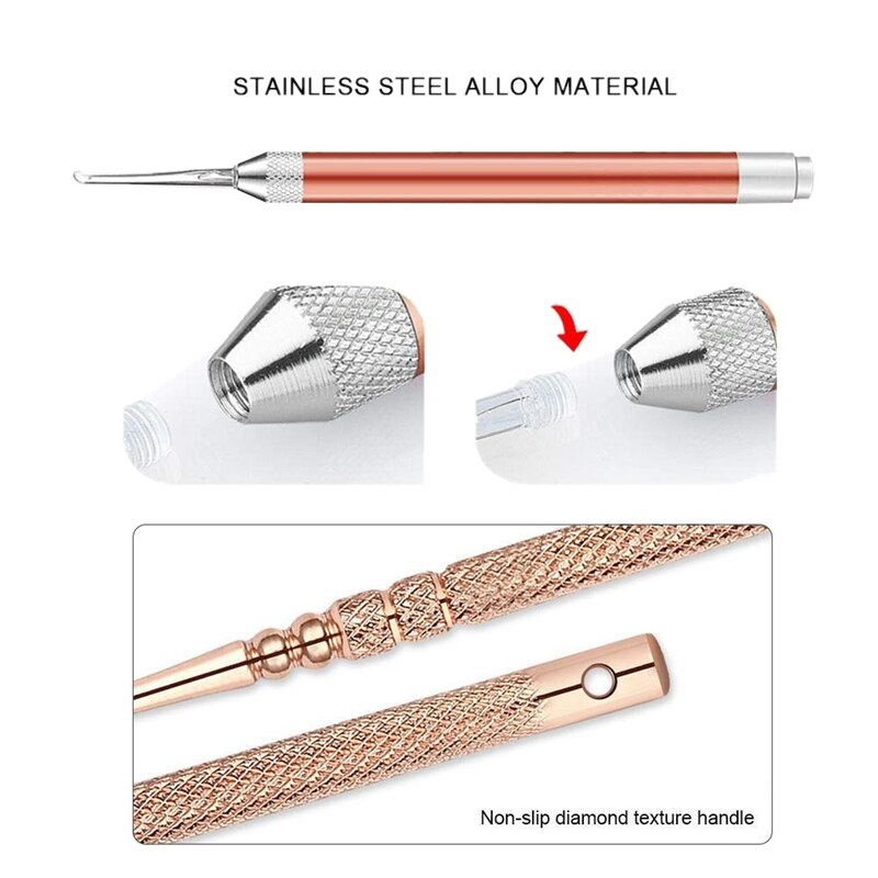 Ear Pick Set,7 PCS Stainless Steel LED Light Earwax Removal Tool Kit for Ear Cleaning with Storage Case