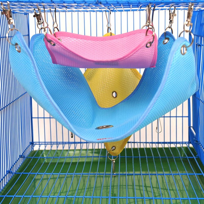 Zomer Hangmat Bed Opknoping Vierkante Vorm Ademend Mesh Hangmat Voor Rat Hamster Fret Kleine Dieren Schommel Speelgoed Opknoping