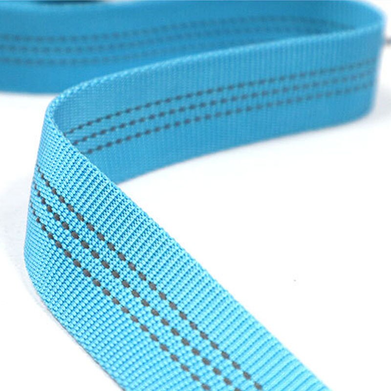 Sangle tubulaire réfléchissante, Double couche, 25mm, 1 pouce, 5 mètres/10 mètres, pour sac à main, bagage, accessoires de laisse pour animaux de compagnie, lac bleu noir