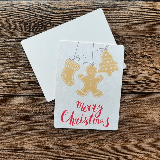 50pc/lot Christmas Snowman Deer Merry Christmas Small Message Card Writable Card 6x8cm decoration card: 4