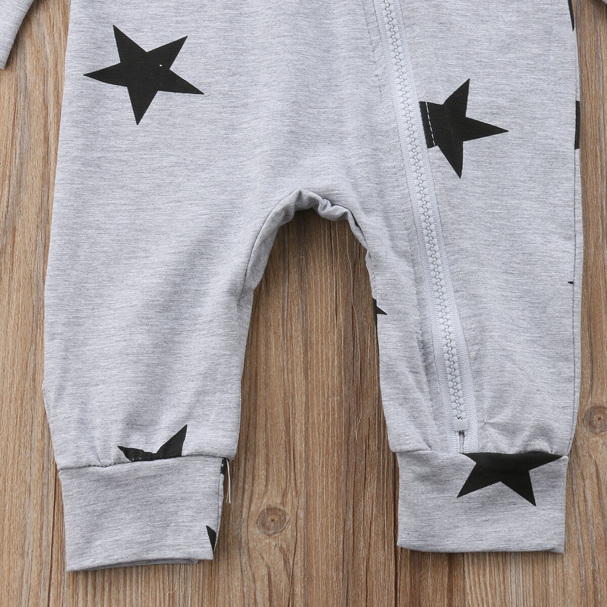 Brand Autumn Winter Toddler Baby Girl Boy Warm Romper Longsleeve Hooded Zipper Star Grey Jumpsuit Playsuit Outfit 0-24M