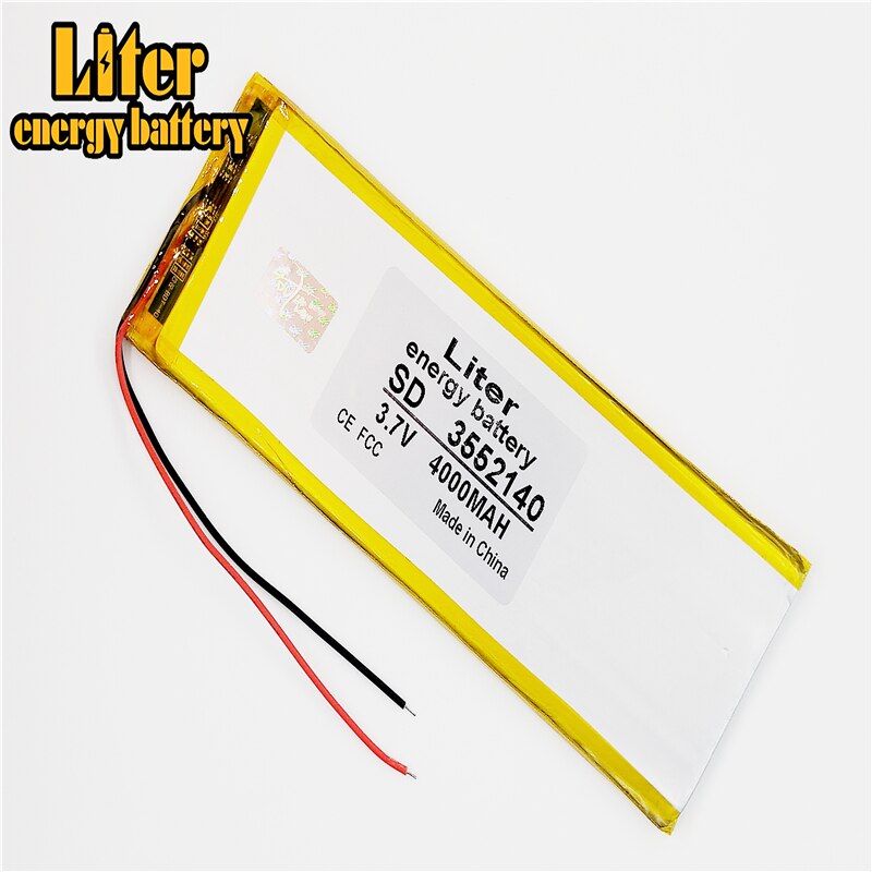 3.7 V lithium polymer battery rechargeable battery 3552140 pl 4000 mah tablets