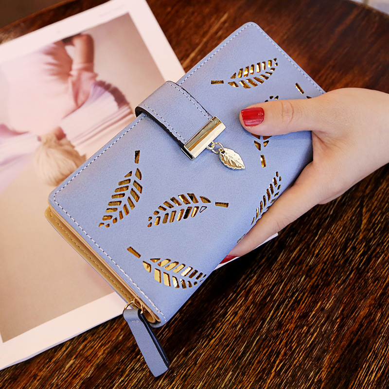 Leaves Hollow Women's Wallet Purse Female Short Wallets Pouch Handbag For Women Coin Purse Card Holders: 08