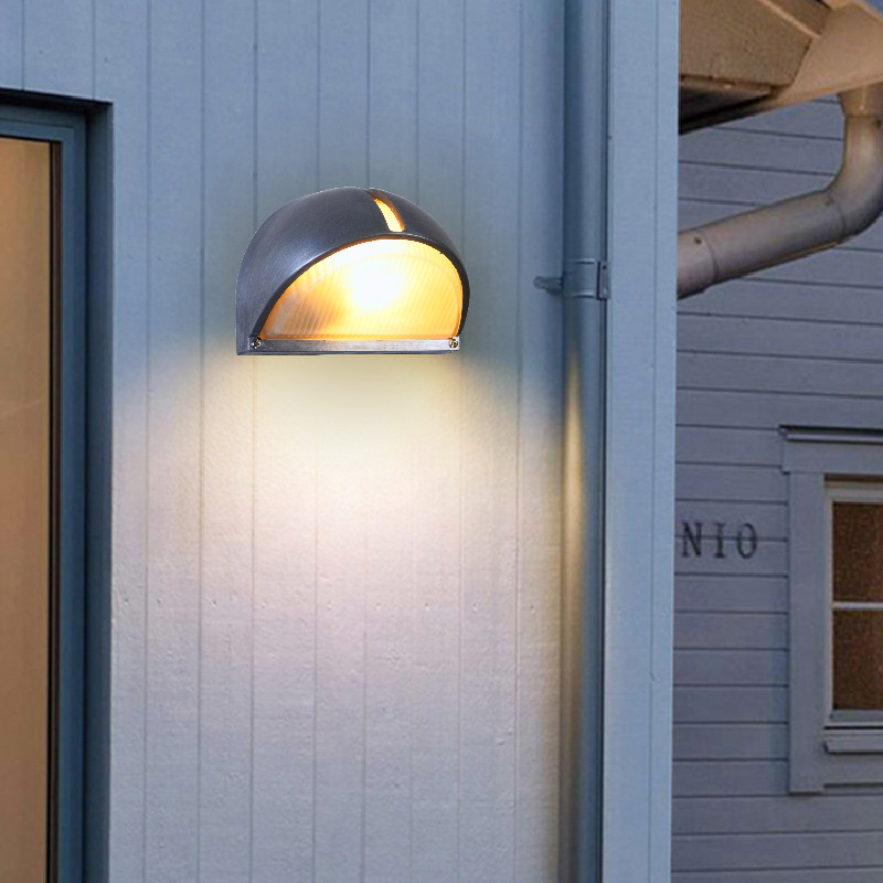 Industriële LED glazen wandlamp buiten waterdicht grijs aluminium veranda licht vintage tuin binnenplaats balkon straatverlichting E27