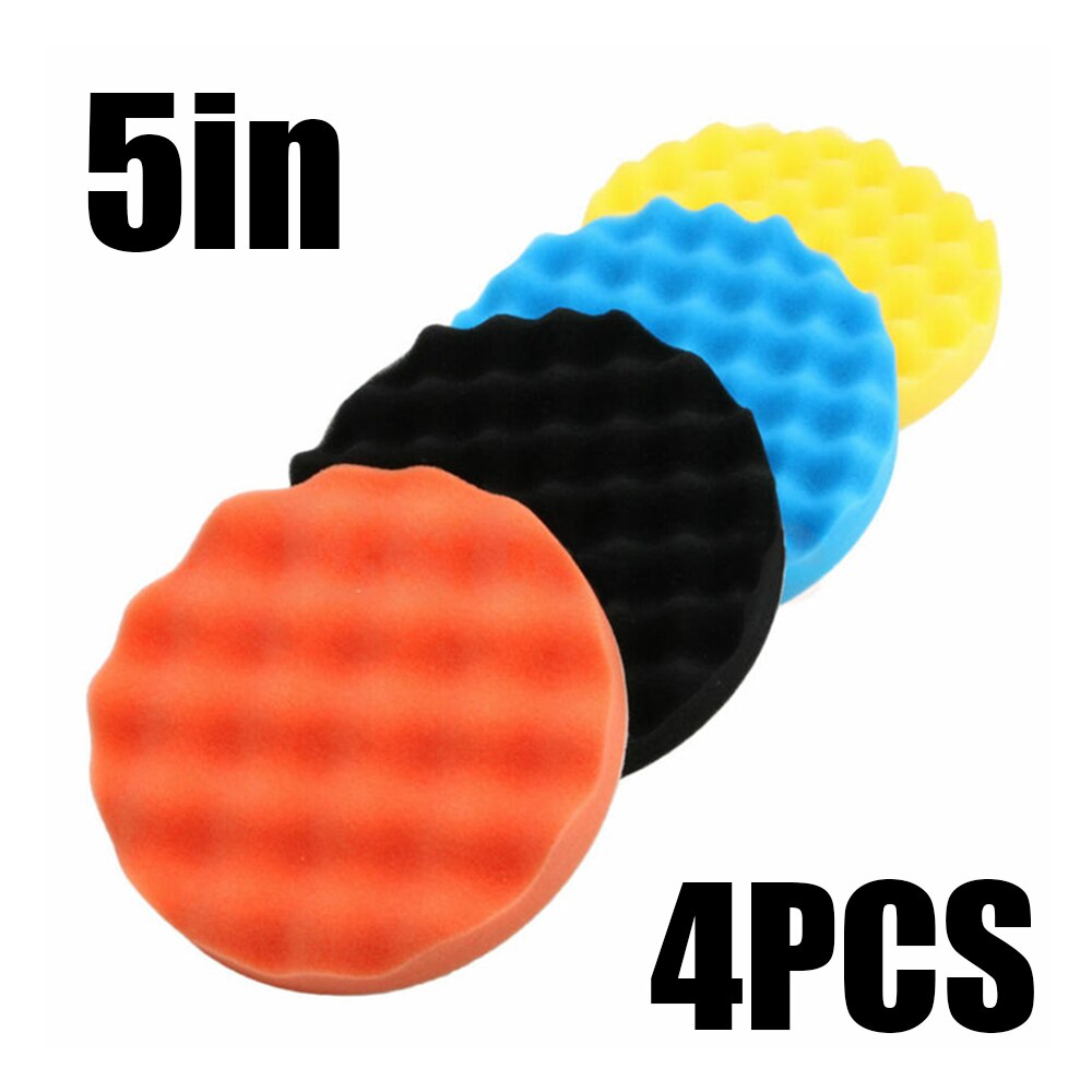 4 Pcs Polishing pads 3/4/5/6/7 inch Car Foam Buffing Polisher Detailing: 5inch