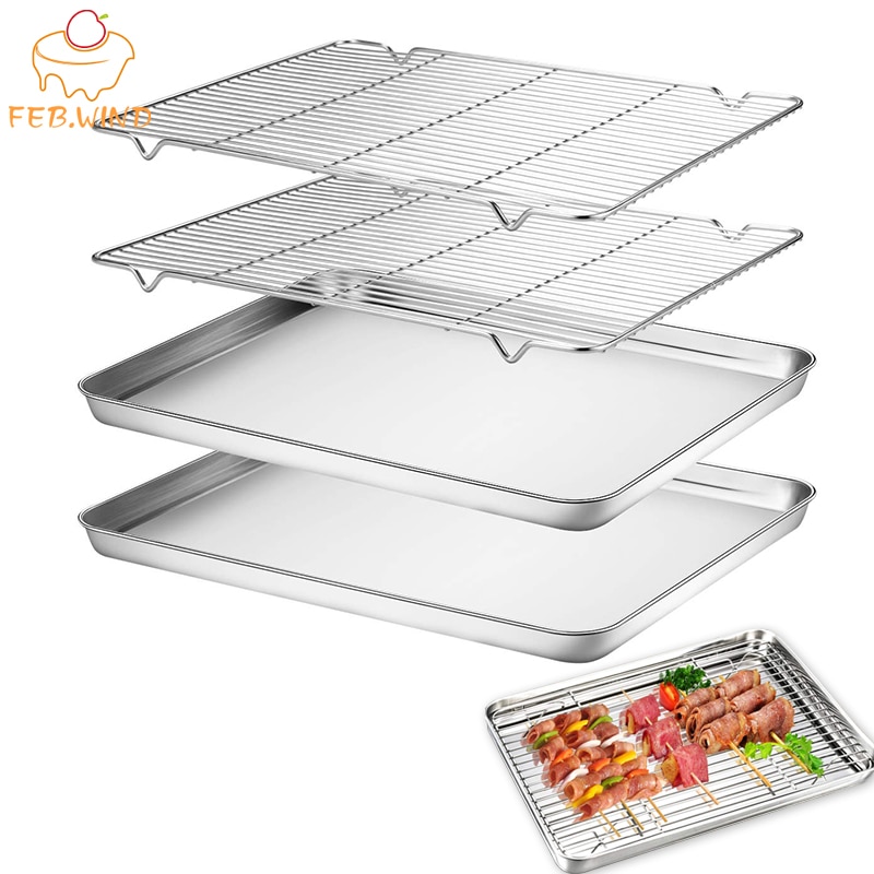 Stainless Steel Quarter Sheet Pan Bakery Cooling R... Grandado