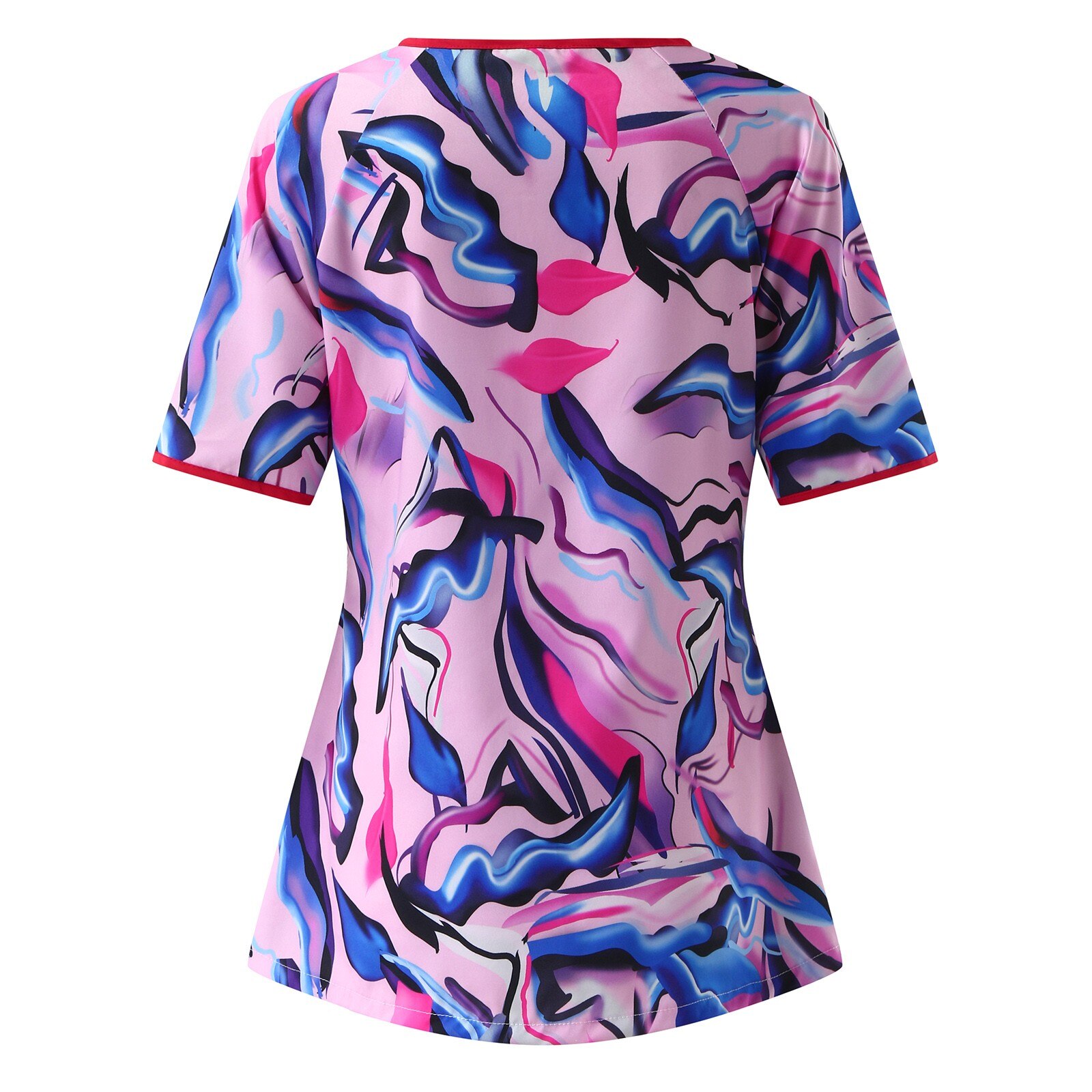 Women's Scrubs Uniform Concise Printed Nurse'S Clothing Nurse'S Pocket Clothes Short Sleeve Top медицинская одежда жен