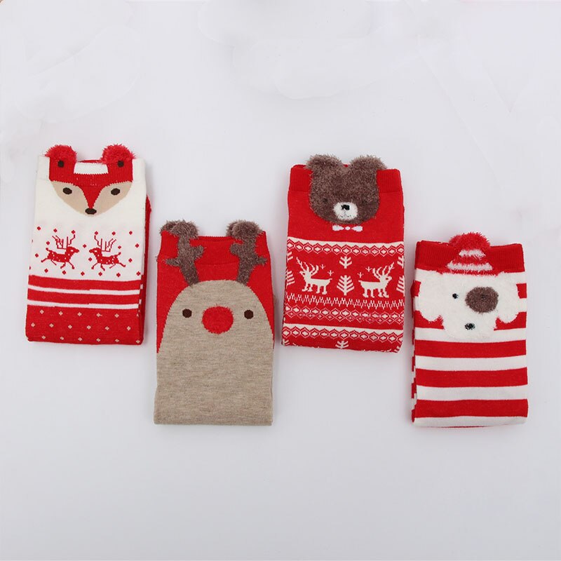 4 Pairs/set Santa Christmas Socks Decoration Merry Christmas Ornament Happy Year Xmas Noel Navidad Natal