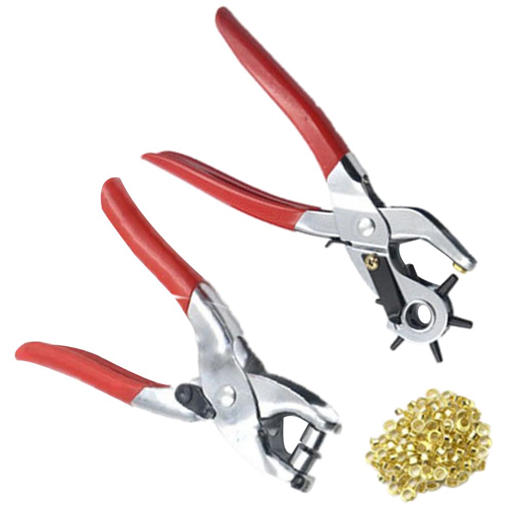 Leather Hole Punch Tool Heavy Duty Revolving Punch Pliers Hole Puncher for Shoes,Watch Strap - 6 Sizes (2.5mm-5mm)