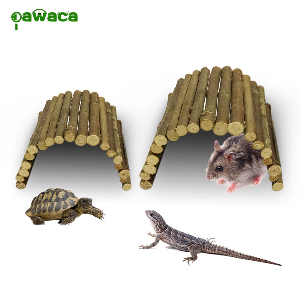 Pet Toys Ladder Reptile Tortoise Hamster Lizard Golden Bear Evasion House Hiding Fence Climbing Ladder Pet Wooden Fence