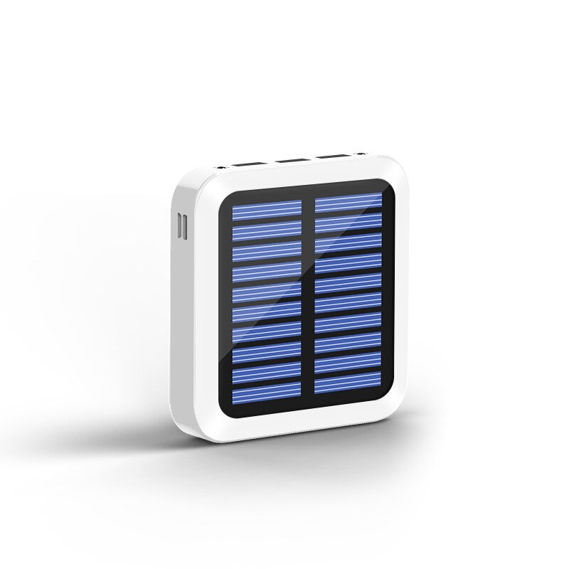 Batterie portable solaire 30000mAh chargeur 3 téléphone intelligent Port USB en plein air d'urgence pratique Mobile puissance chargeur de téléphone portable: WHITE