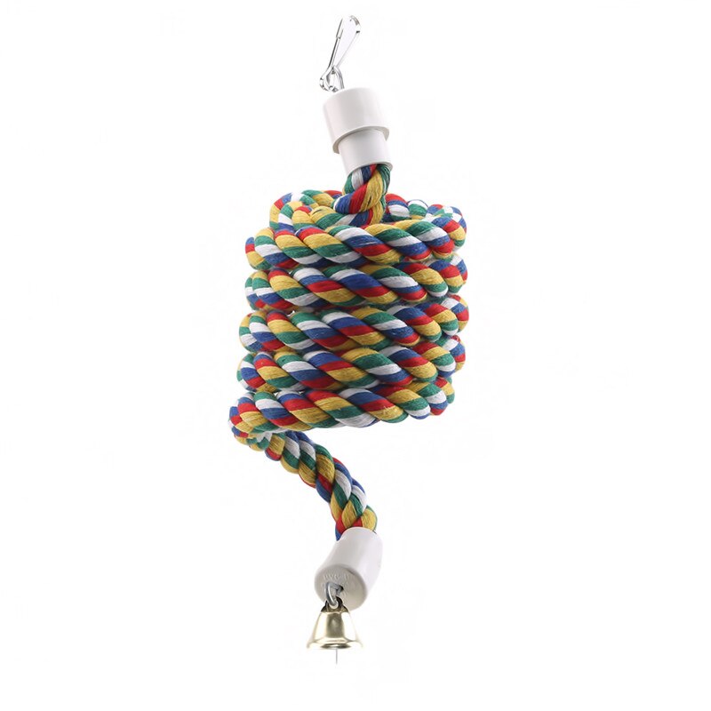 Bird Perch Toy Spiral Cotton Rope Chewing Bar Parr... - Grandado - Parrot Swing Bar Features