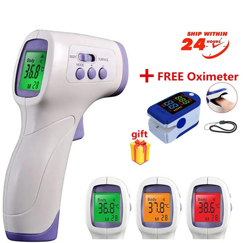 Fingertip Pulse Oximeter OLED Display Finger Clip Oximetro HRV SpO2 PR PI Respiratory Rate Sleep Monitor + Infrared Thermometer