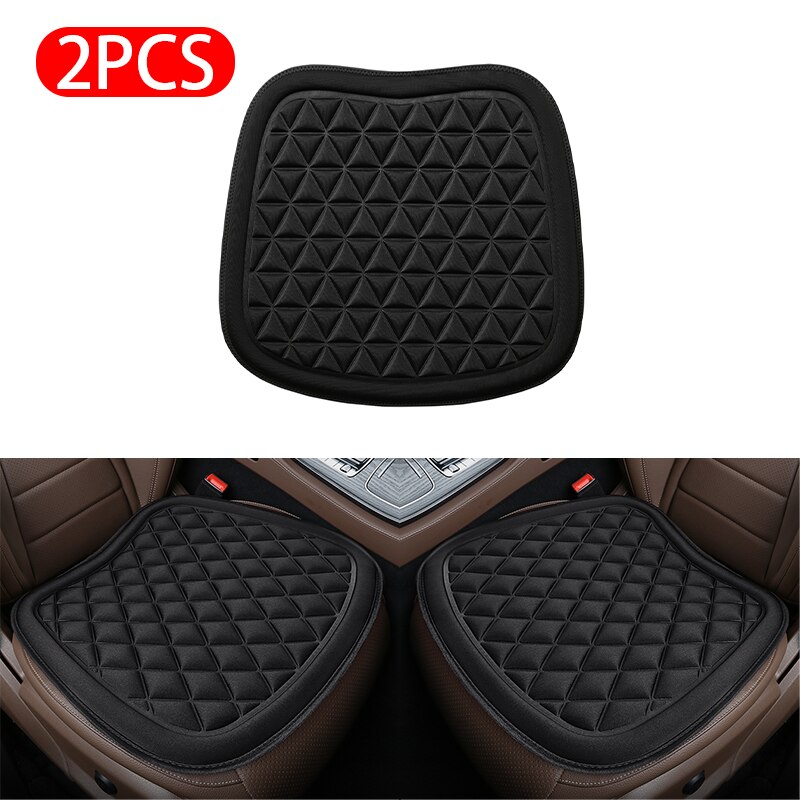 Funda de asiento de coche Universal 3D, cojín de asiento de vehículo, almohadilla de protección de Banco delantero y trasero, Protector de asiento de coche antideslizante para coche de 5 asientos: Black Front 2pc