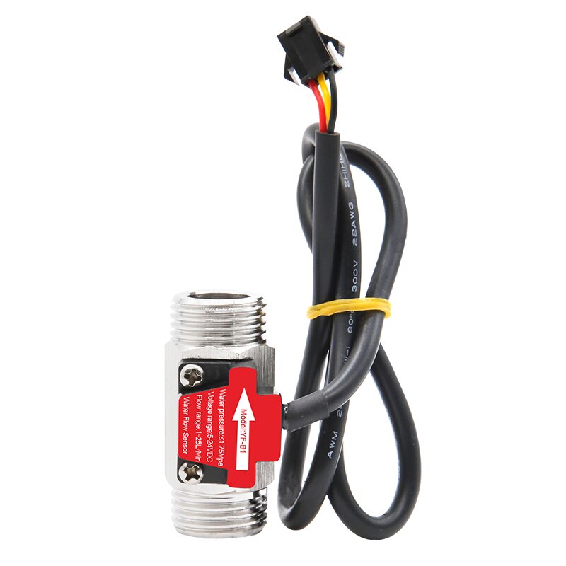 Capteur Débit Eau USKI 1/2" Laiton - Sortie Impulsion Hall DC5-18V 1-25L/min