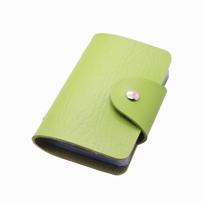 Funda de cuero PU con Clip para hombre y mujer, tarjetero clásico sencillo de negocios con 24 ranuras de PVC