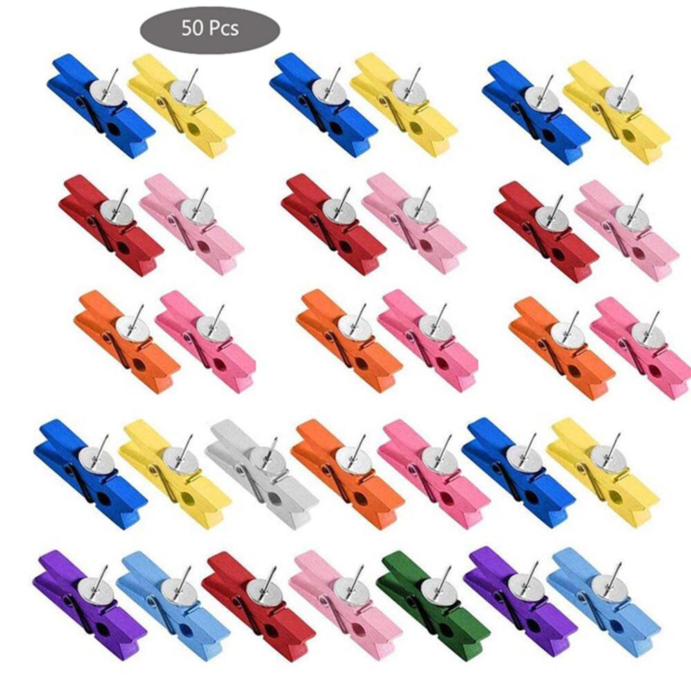 50 Pcs Push-Pins Clips Tacks Clips Daumen Clips Wand Clips mit Pins für Kork Boards Kabine Wände Mit Kunst projekte Fotos: B