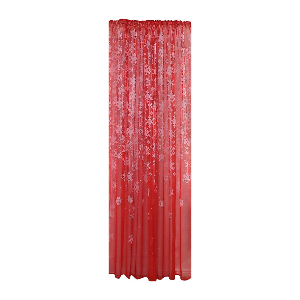 1Pcs Wit Gordijn Stoffen Sheer Sneeuwvlok Borduren Tulle Voor Woonkamer Gordijnen Voor Slaapkamer: Red 