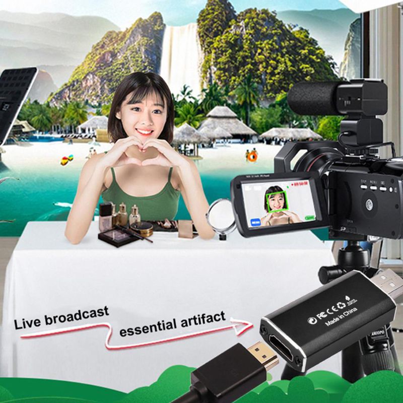 Mini tarjeta de captura de vídeo portátil, USB 2,0, HDMI, compatible con grabador de vídeo, caja de registro, Dongle de captura de juego USB para grabación de cámara