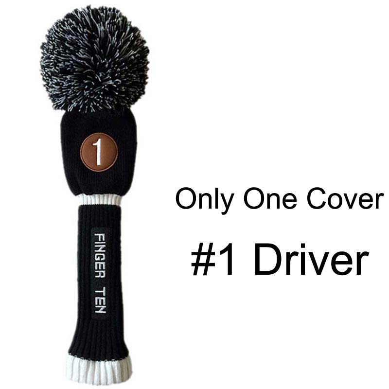 Pom Golf Club Covers Headcovers Set #1 #3 #5 Voor Driver Fairway Hybrid Putter Headcover 1 3 4 5 7 X: Black No.1 1Pcs