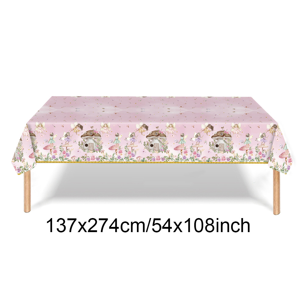 Alvblomstertema festutstyr engangsduk blomsterfe jenter bursdag bryllup babyshower hagefestdekorasjoner: Fluorescensgul