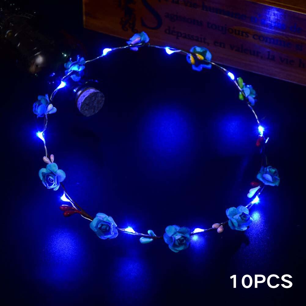 Partei Krone Blume Stirnband LED Licht hoch Haar Kranz Haarband Girlanden Frauen freundlicher Party Geburtstag glühend Kranz