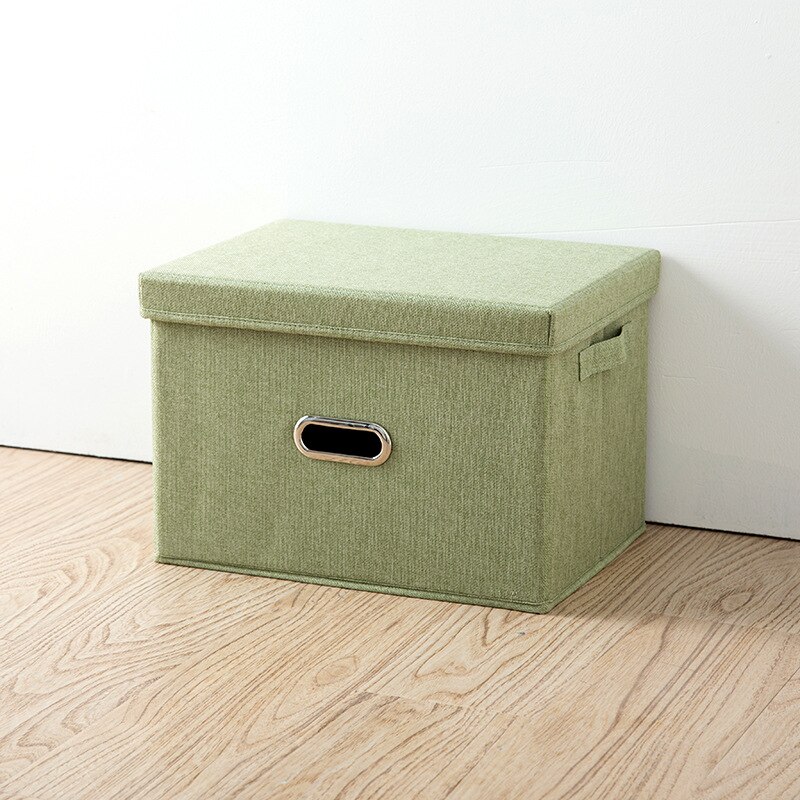 1Pc Opslag Dozen Met Deksels Geen Geur Polyester Stof Duidelijk Opbergmanden Containers Bakken Met Dubbele Cover Organizer 2 size: Green S 13L