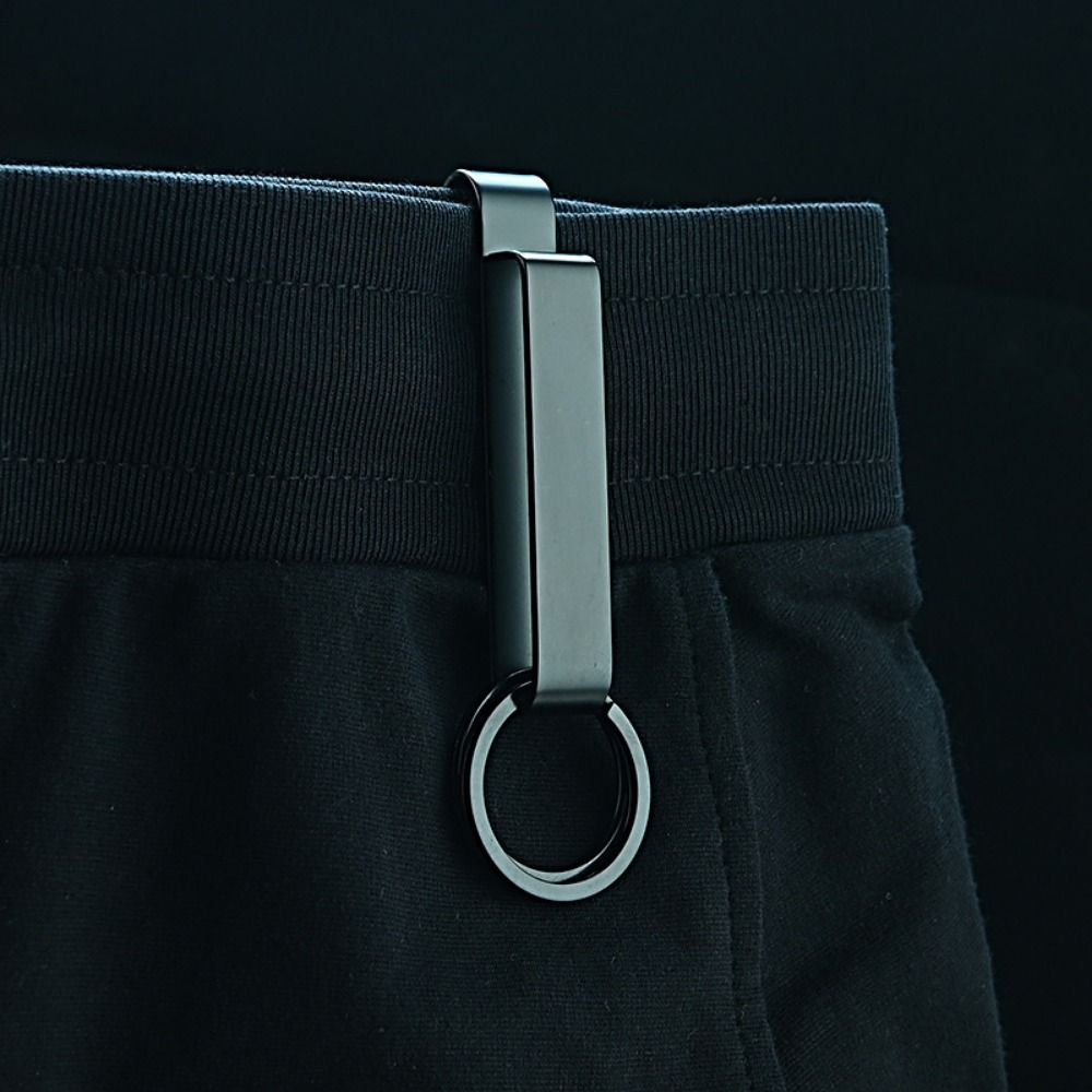 Stainless Steel Large Size Car Key Holder for Men Outdoor Belt Clip Keychain Accessory for Key Jackets And Key Fobs