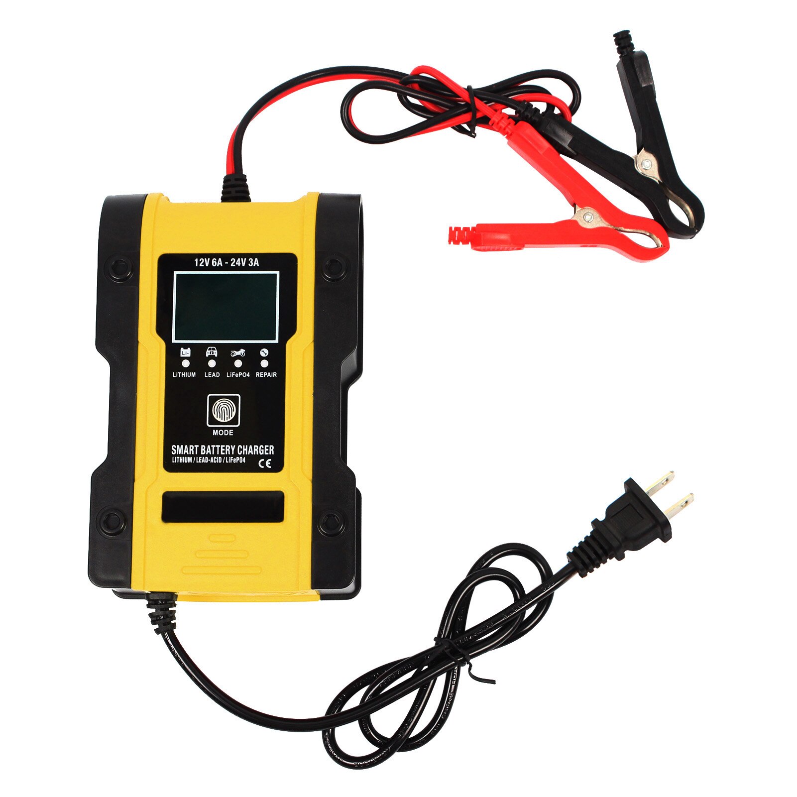 12V 6A Full Automatic Battery-chargers Digital LCD Display Car Battery Chargers 7-Stages Charging Power Puls Repair Chargers