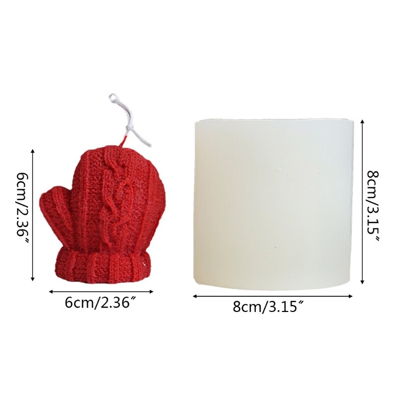 3D Christmas Woolen Knitted Gloves Soap Wax Crayon Mold Fondant Chocolate Biscuit Silicone Mould Cake Decorating Tool
