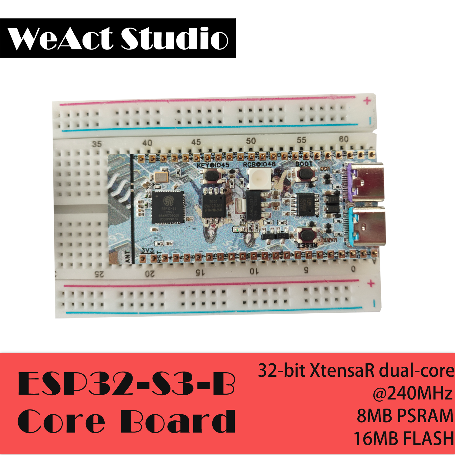 ESP32-S3-N16R8 WiFi Bluetooth-compatible BLE 5.0 Mesh Development Board ESP32S3 Wireless Module Micropython