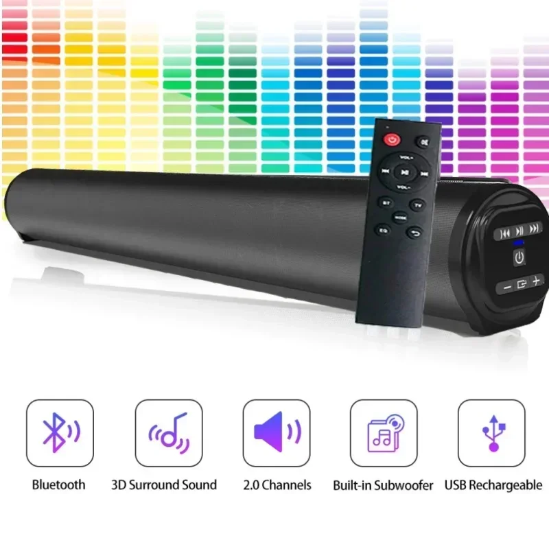 Bærbar superkraftig trådløs bluetooth-høyttaler hjemmekino-tv-lydplanke quick reader bluetooth-lydboks subwoofer fm-radio: Default Title