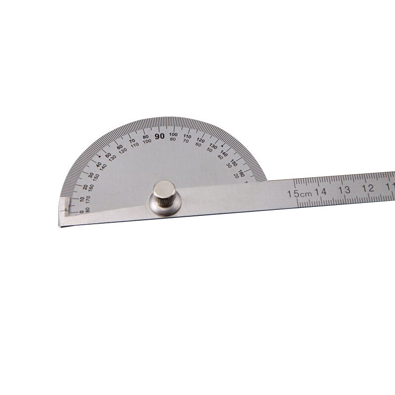 180 Degree Adjustable Multifunction Stainless Steel Roundhead Ruler Mathematics Measuring Tool Angle Finder Ruler: Red