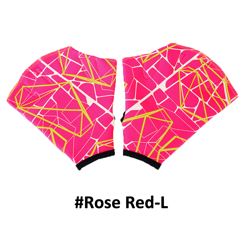 1 paire d'ailerons de natation à main, accessoire de piscine d'apprentissage, palmes de doigt, formation, gants de plongée, pagaie de piscine: Rose Red-L