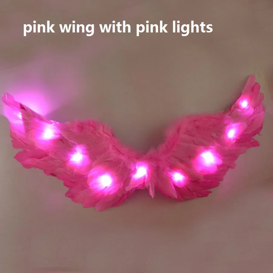 Princess Women Kids LED Glow Light Angel Feather Wing Fairy Girls Props Party Costume Wedding Decoration Christmas Halloween