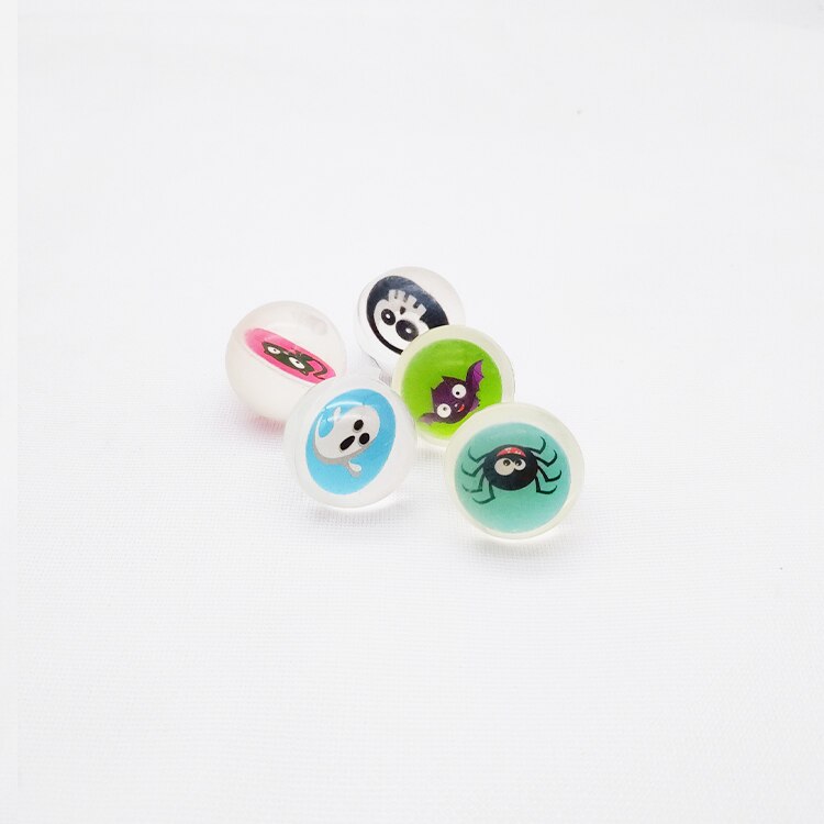 Hallow print kort inuti roliga leksak bollar färgglada gummi hoppa boll super studsande boll barn elastisk gummi boll barn