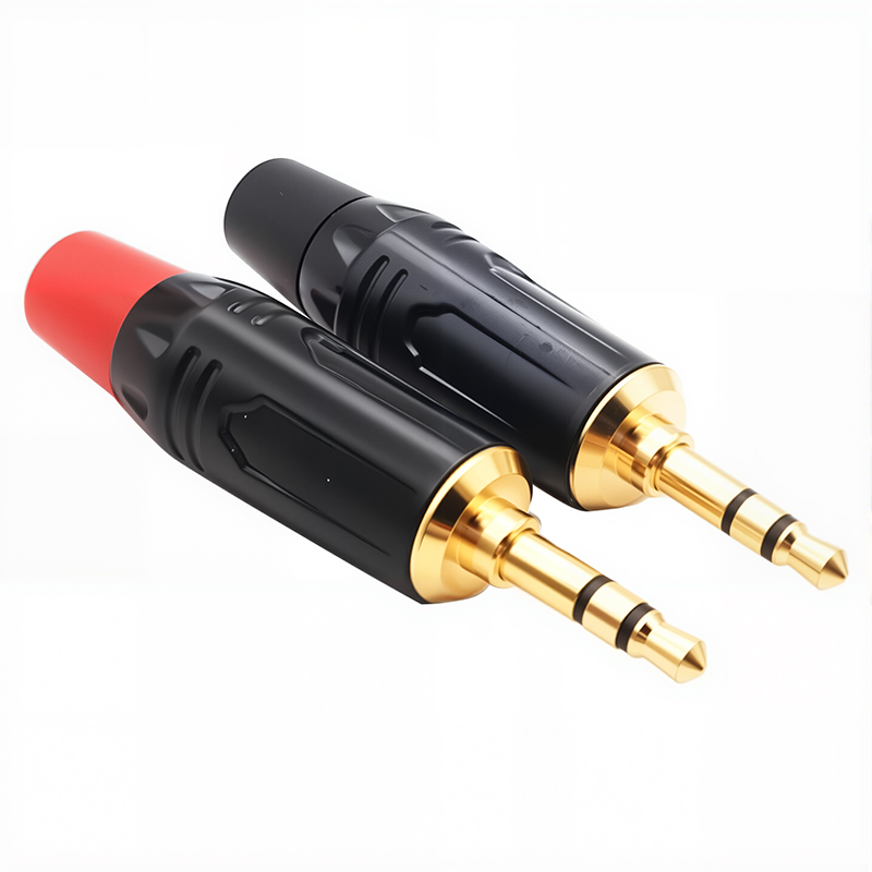 Conector de audio para auriculares de micrófono DIY chapado en oro con enchufe estéreo de 3,5 mm para conector de auriculares de 3,5 mm