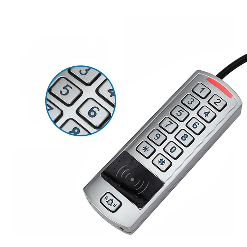 12V-28V Waterproof EM RFID Reader Access Control FingerKey Keypad gate lock Inside Outside