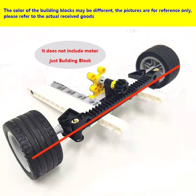 9686 techniczne samochodów przednie zawieszenie układ kierowniczy części zestawy z funkcji zasilania elektrycznego serwosilnik i koła zabawki luzem zestaw: tylko Moc Bricks